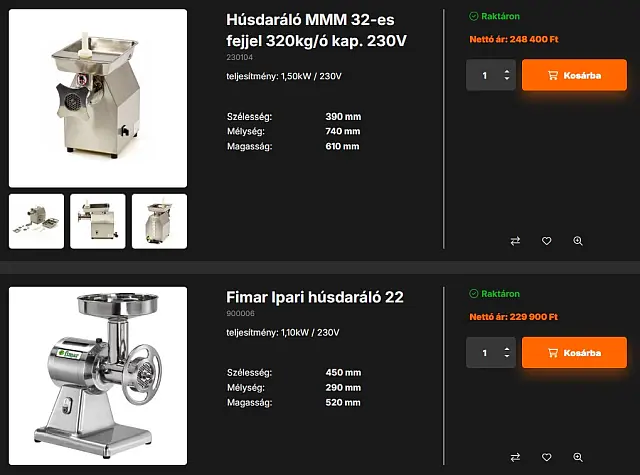 Ipari húsdarálók a magyar piacon - Doctus